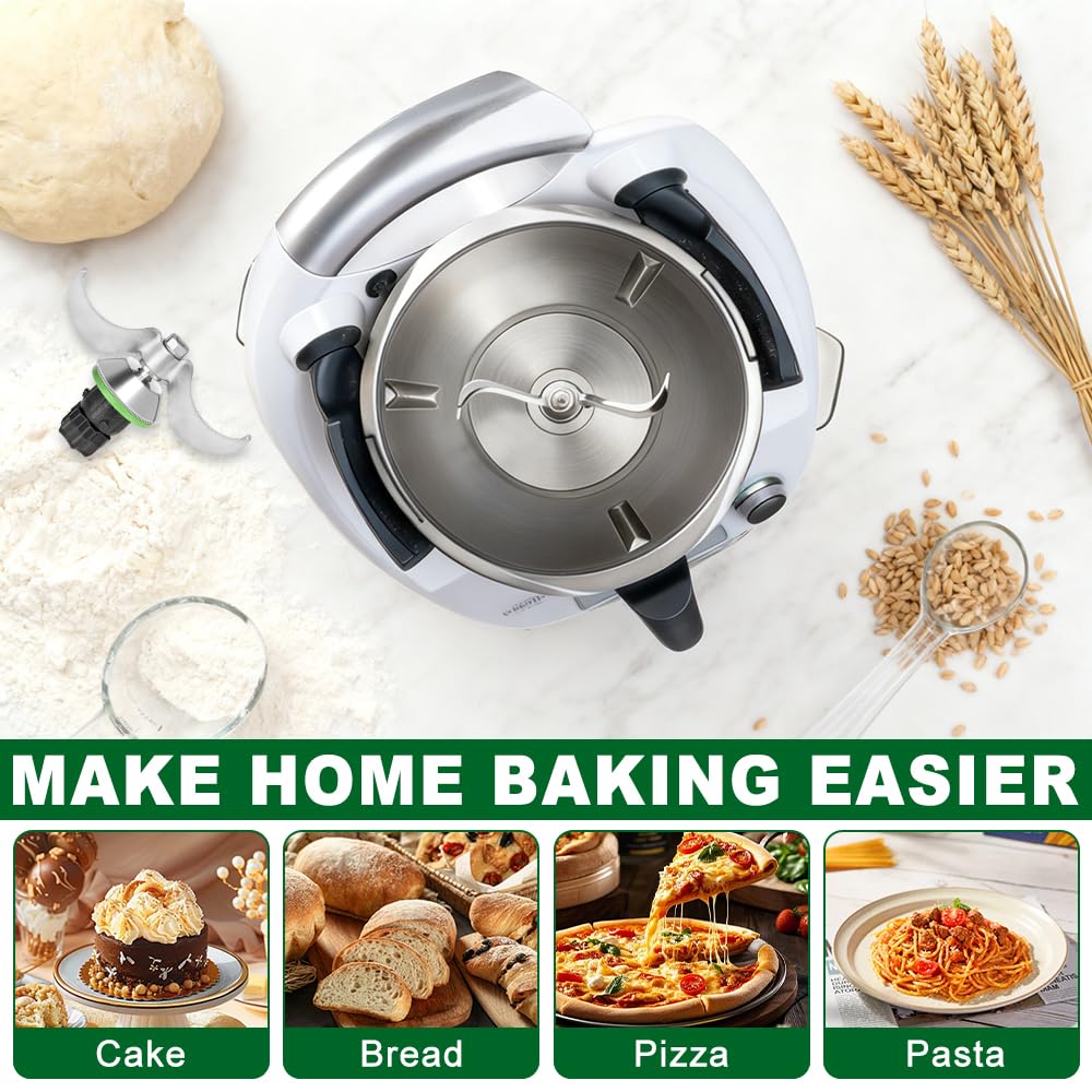 Nóż do ciasta Thermomix TM6 TM5, części zamienne, nóż do mieszania ciasta Thermomix, nóż do mieszania ciasta ze stali nierdzewnej, nóż do ciasta Patix TM6 do ciężkich ciast, bez pozostałości