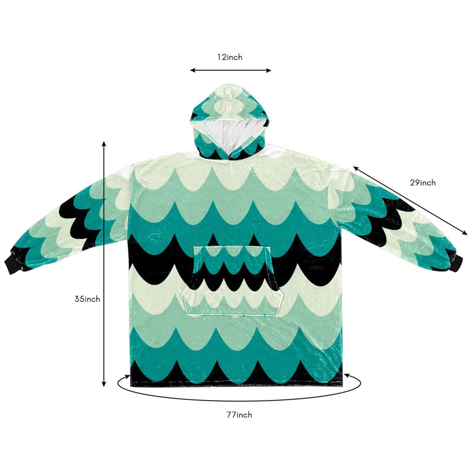 Poręczny koc bluza z kapturem morska Japonia oversize z kapturem dla kobiet, wygodna bluza, wielobarwny, rozmiar uniwersalny