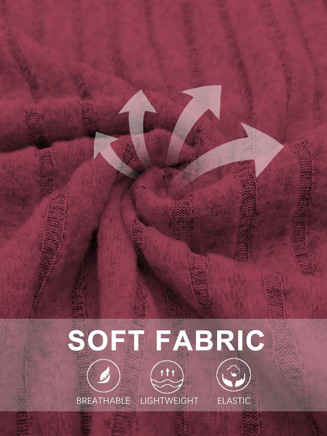 VISLILY Plus-Size-Sweaters for Women Trendy Long Sleeve V Neck Shirts Loose Lightweight Tops Casual Knit Pullover Tunics - Image 5