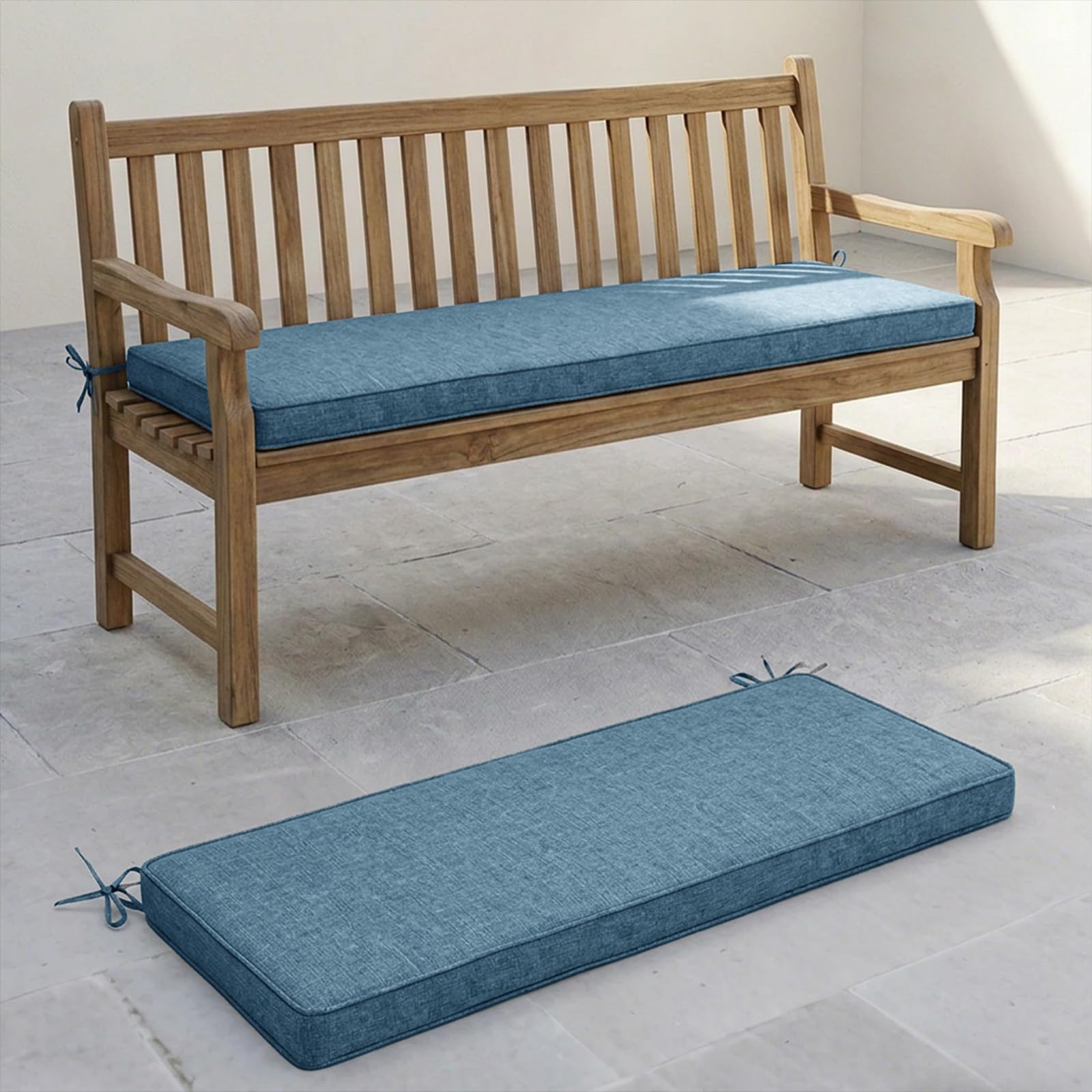 Aocase Indoor Bench Cushion, Non-Slip Linen Seat Pad with Removable Zipper Cover 65x30cm, Long Chair Cushion for Bay Window, Shoe Bench Rack, Porch Swing and Piano, Dining Entryway Bench,Dark Blue