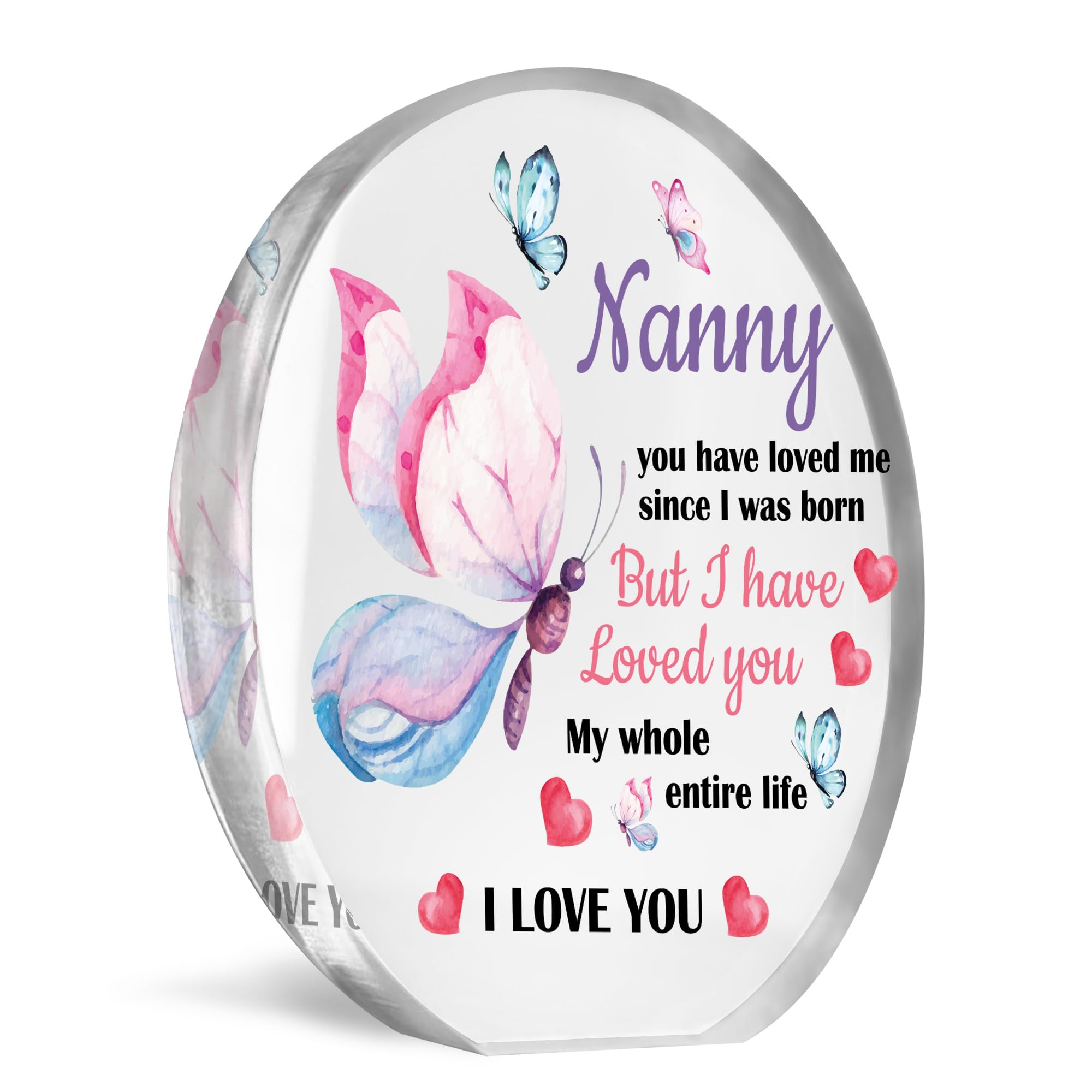 Red Ocean Nanny Gifts, Christmas Unique Gifts for Mum, Mummy Birthday Gifts, Acrylic Plaque Xmas Gifts for Nanny, Birthday Gifts for Nan, Sister Gifts, Gifts For Her (Nanny)