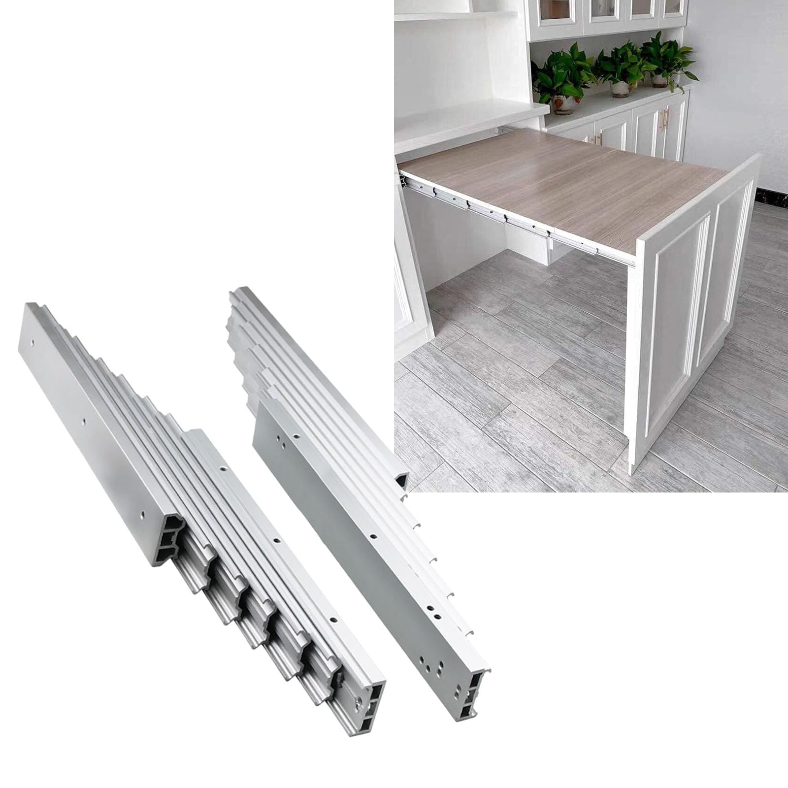 Rails coulissants en métal robuste de 1450mm pour mécanisme de table pliante et bureau