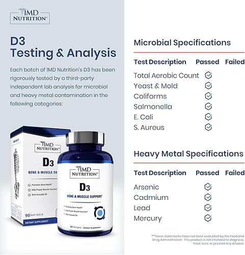 Miniatura 2 de 1MD Nutrition Cápsulas blandas de vitamina D3 de 5000 UI | Salud ósea, función muscular y apoyo inmunológico | Sin trigo y sin OMG con aceite de