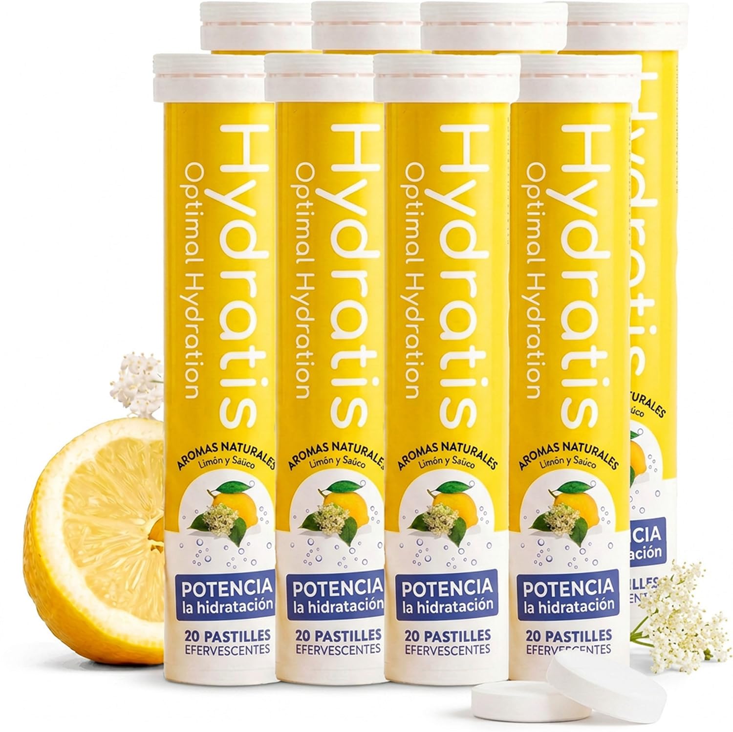 HYDRATIS Pastillas Electrolitos | Limón y Saúco - 160 Uds