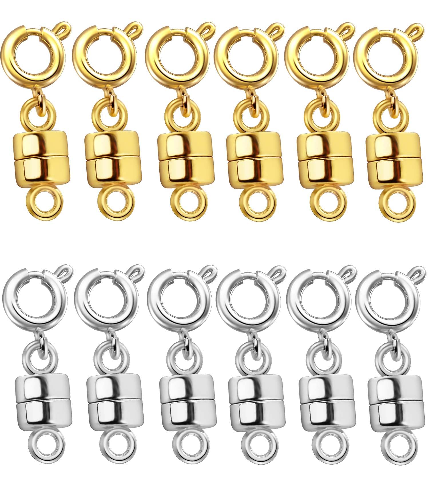 Dailyacc Magnetic Necklace Clasps and Closures - Safety 14 K Gold and Silver Jewelry Converters for Bracelets Chain Extender