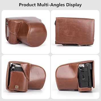 MUZIRI KINOKOO Sony A7C II Case, Retro PU Leather Protective Case for Sony A7C2/A7C II/Alpha 7C II Camera - with Bottom Opening & Shoulder Strap & Storage Pocket - Coffee