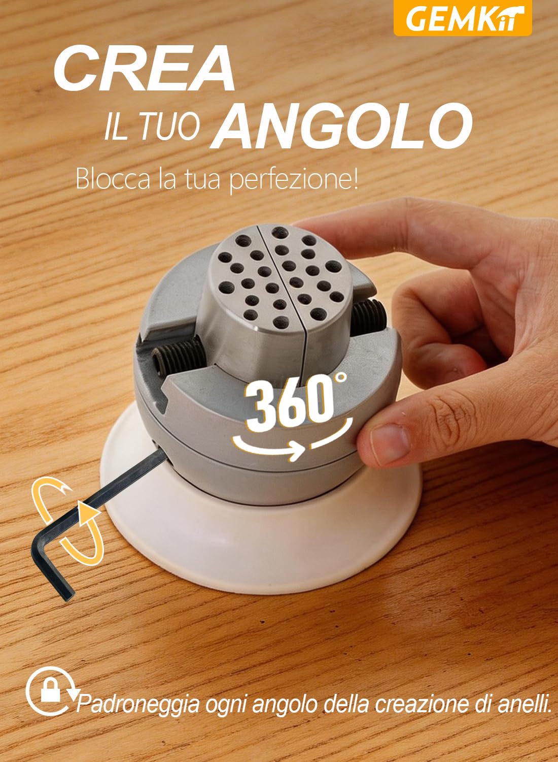 Morsa a sfera per gioielli, strumento per incisione da 5,5 cm, rotante a 360°, strumento professionale per impostazione gioielli, morsa a sfera, set completo di utensili manuali standard con 72