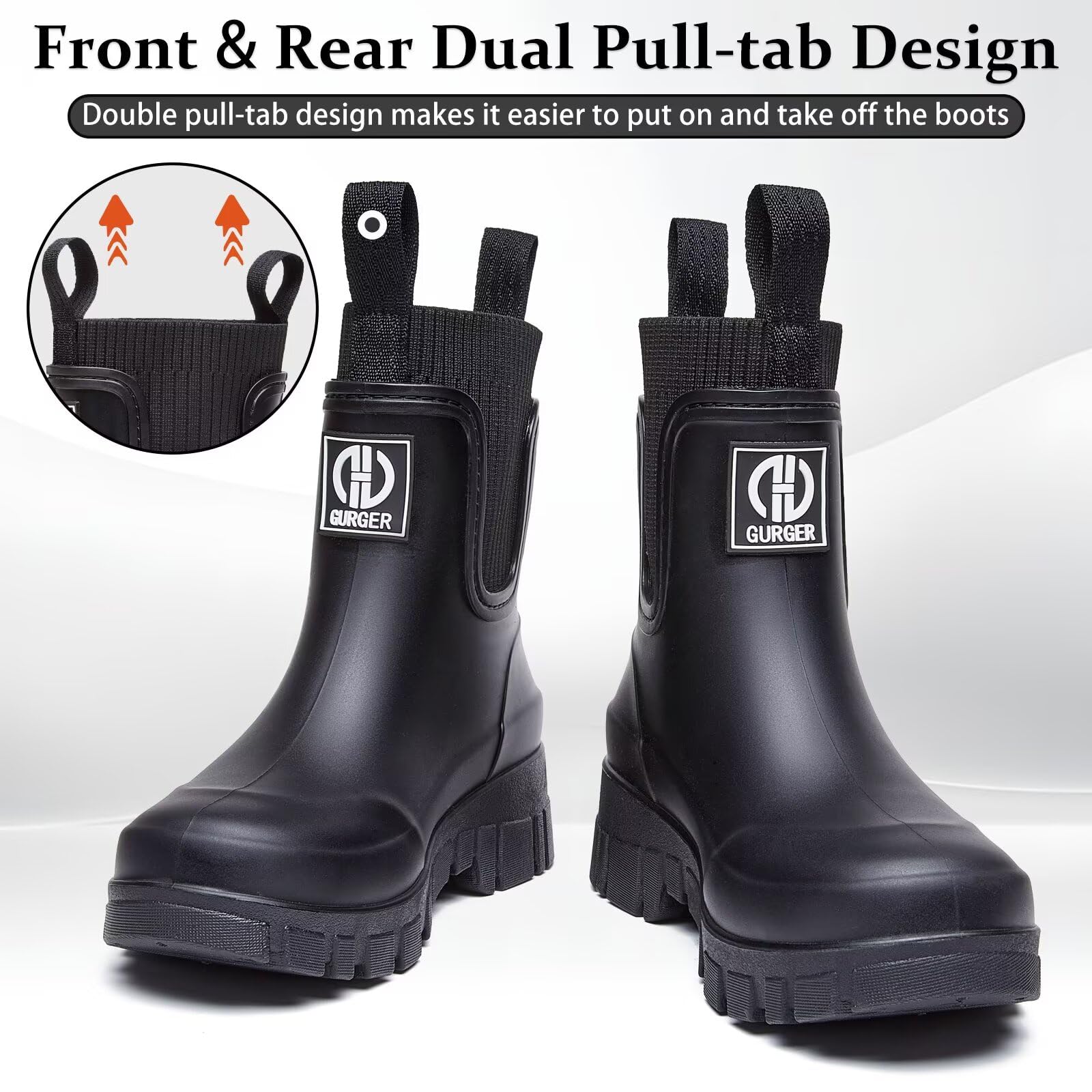 Botas de Agua Mujer Chelsea Impermeable Wellington Botines de Goma