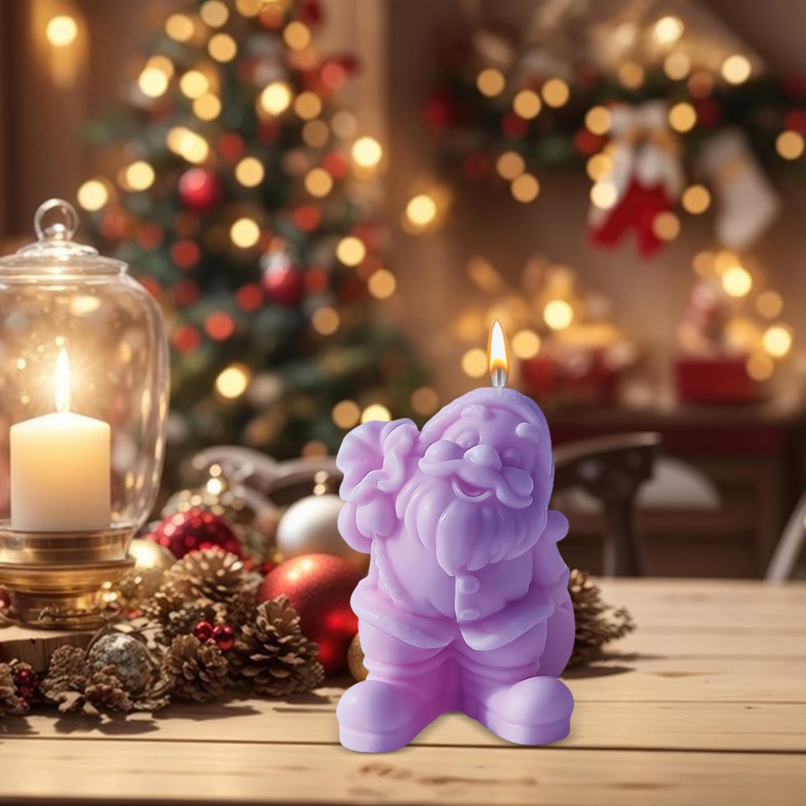 Lot De 2 Moules à Bougies De Noël En Silicone 3D En Résine époxy Pour La Fabrication De Bougies, Moule à Savon 3D Pour L'aromathérapie, Les Loisirs Créatifs