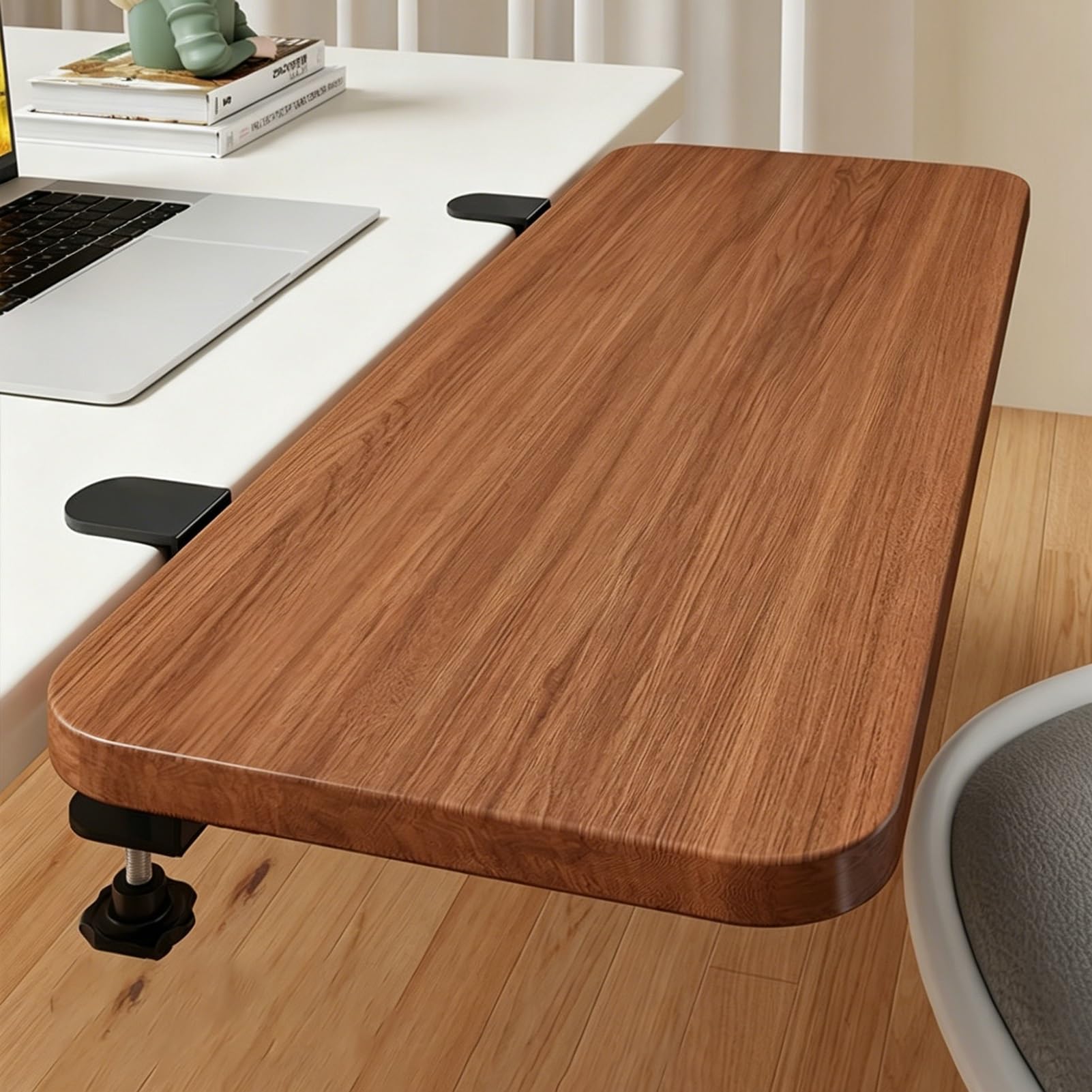 Estante de madera plegable para ventana, organizador premium de alféizar sin taladrar
