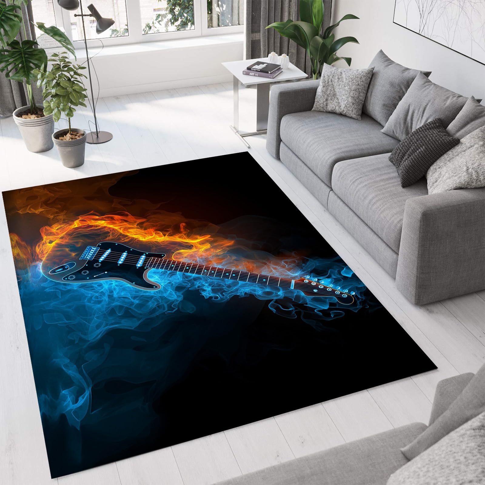 Tapis guitare enflammée antidérapant pour éviter les glissades