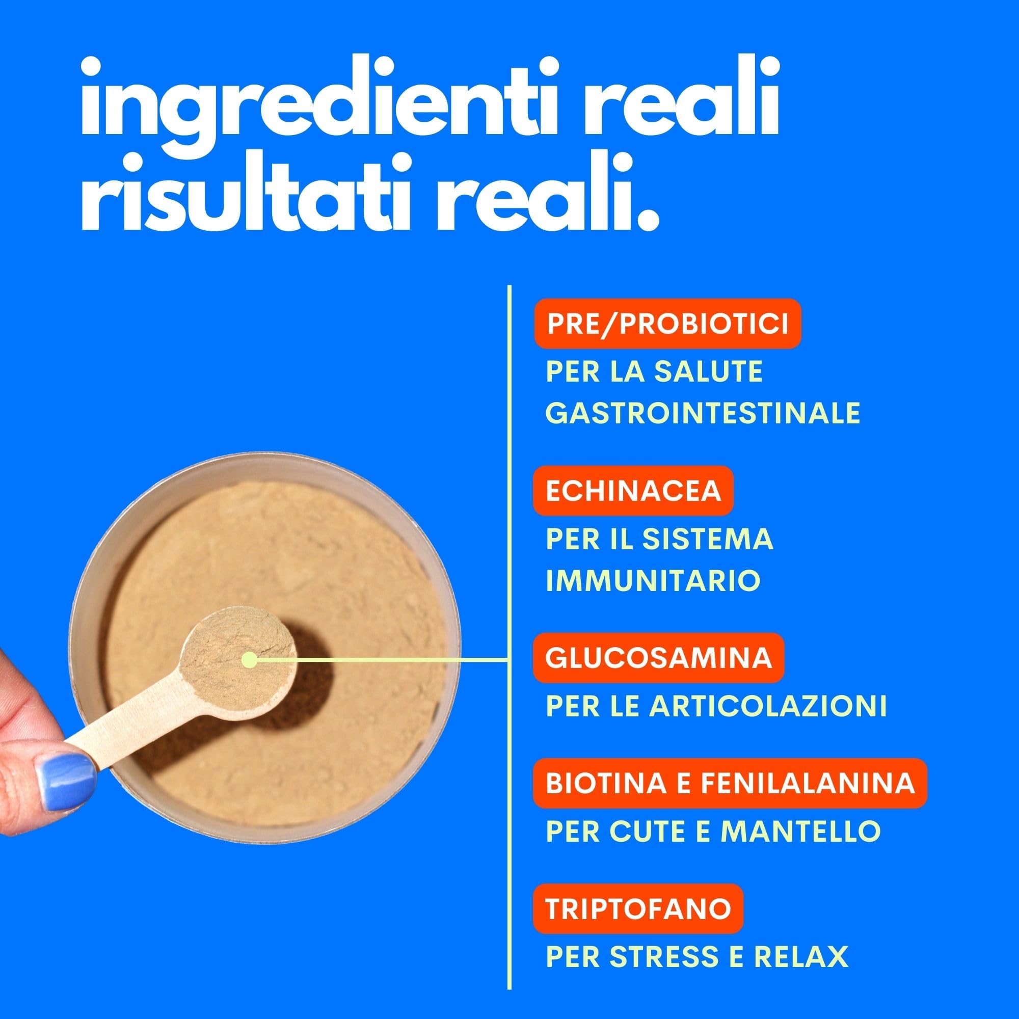 JAMPY Multivitaminico Cani- Integratore Completo con Glucosamina, Biotina, Triptofano, Prebiotici & Probiotici. Supporto Ossa, Pelle, Manto e Benessere Digestivo - 60 misurini.