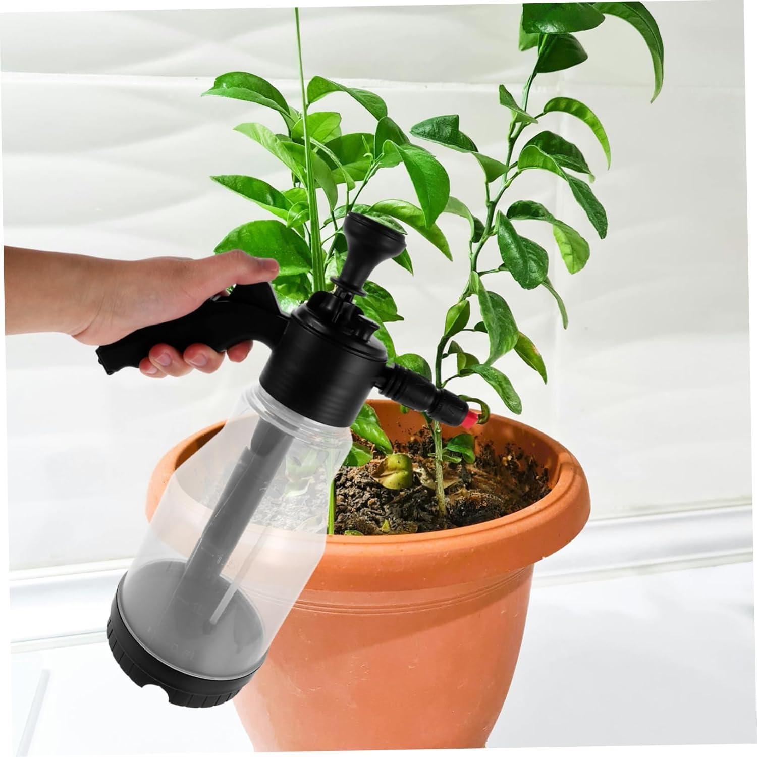 CHILDWEET Car Foaming Pump Sprayer Bottle Manual Pressurized Plastic Watering Tool for Care and Car Washing High-Pressure Garden Use