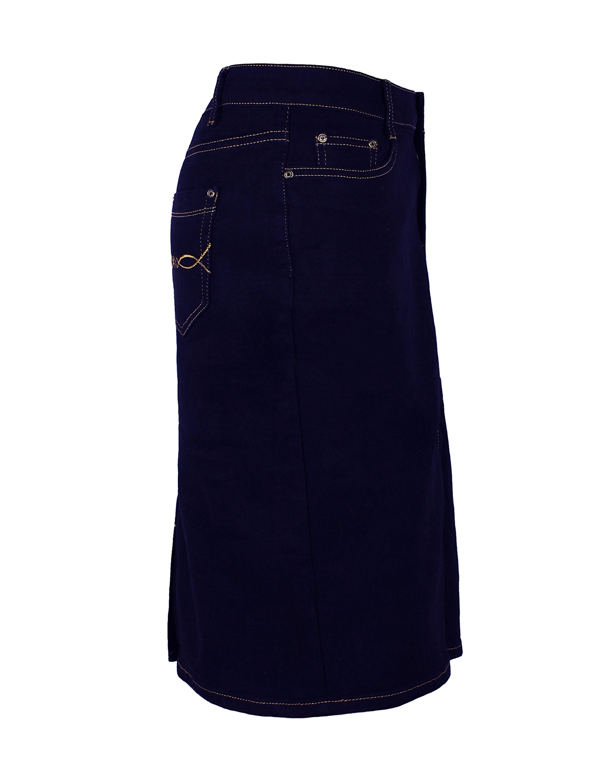 Fraternel Jupe Jeans Femme Longueur Genou