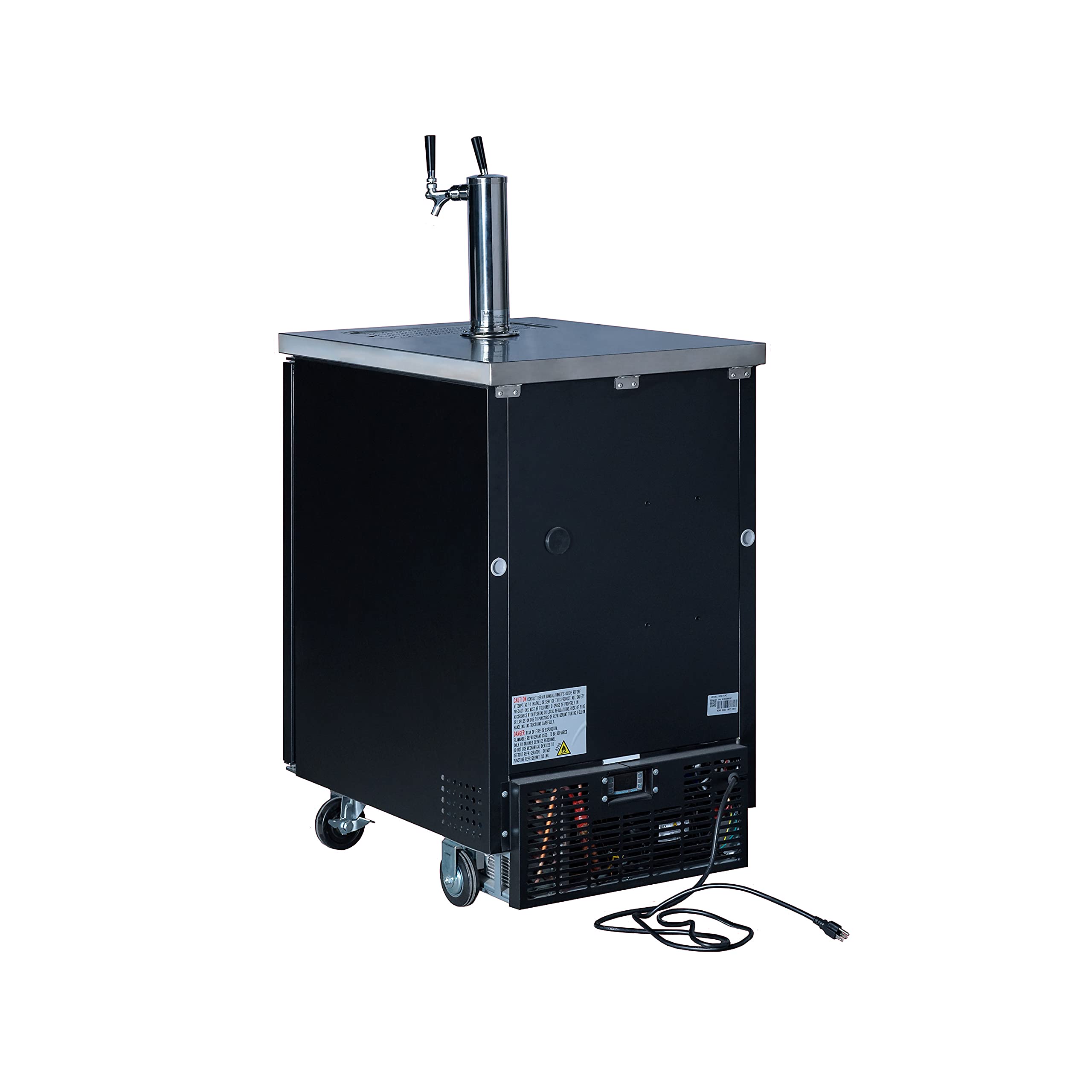 Peakcold Double Tap Commercial Mobile Beer Dispenser - Kegerator Keg Cooler; 23.5" W on Fridge.com - View 3