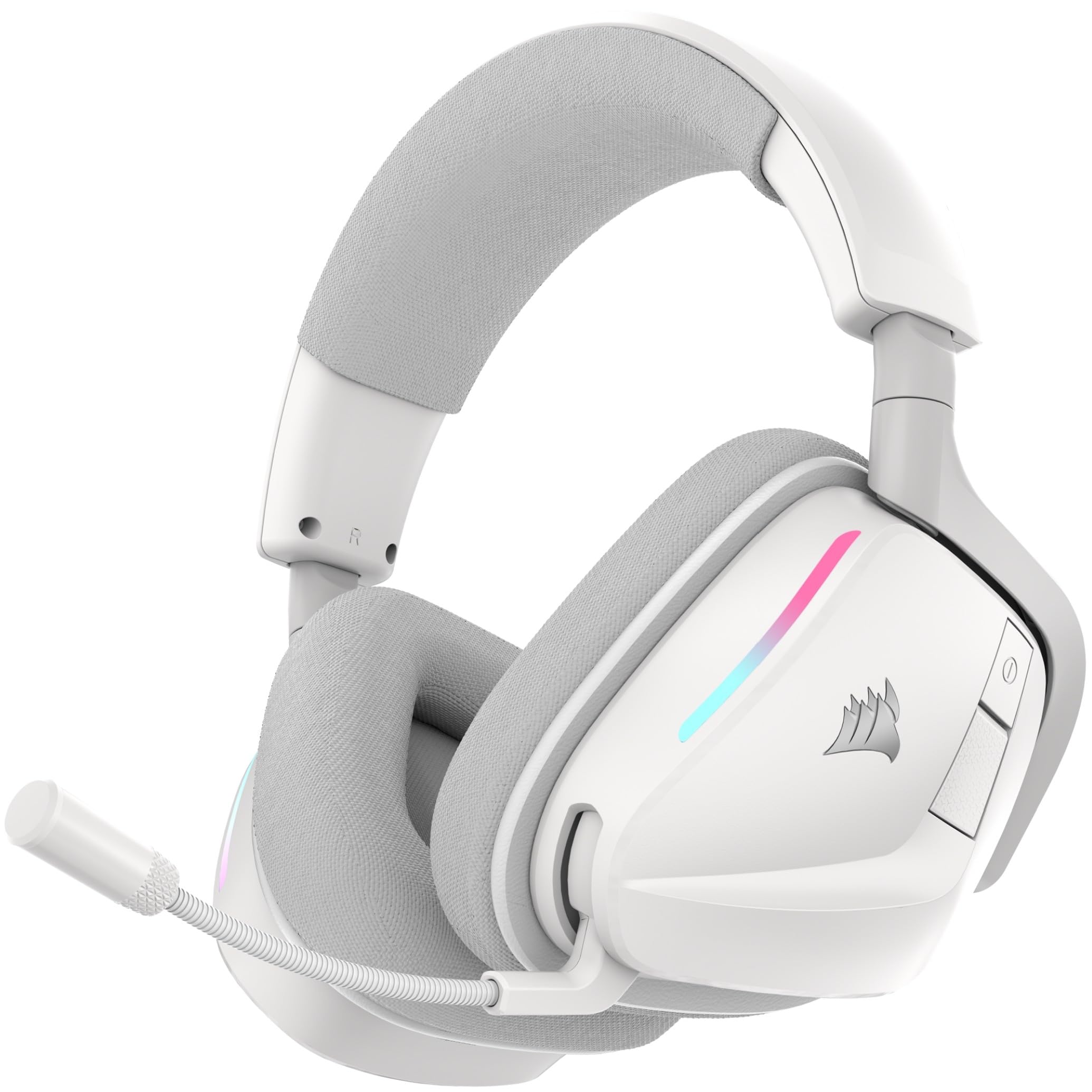 Corsair VOID v2 Cuffie da Gioco Wireless con Bluetooth per PC, PS5, PS4, Switch e Dispositivi Mobili – Dolby Atmos, Batteria da 70 Ore, Dual Wireless, Ricarica Rapida – Bianco