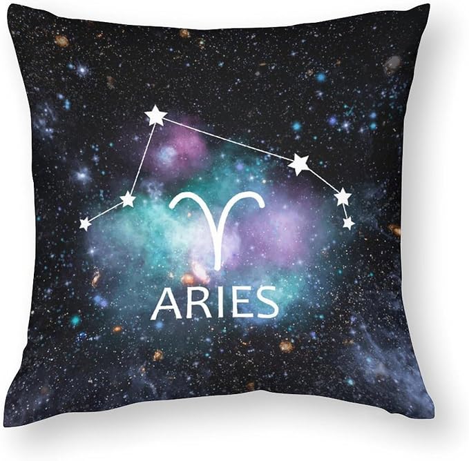 Custom 12 Zodiac Signs Pillowcase Decorative Pillow Covers Aries Astrology Throw Pillow Sham 24 x 24 Inch Double Sided Pillows & Pillow Covers Decorative Throw Pillow Covers with Hidden Zipper