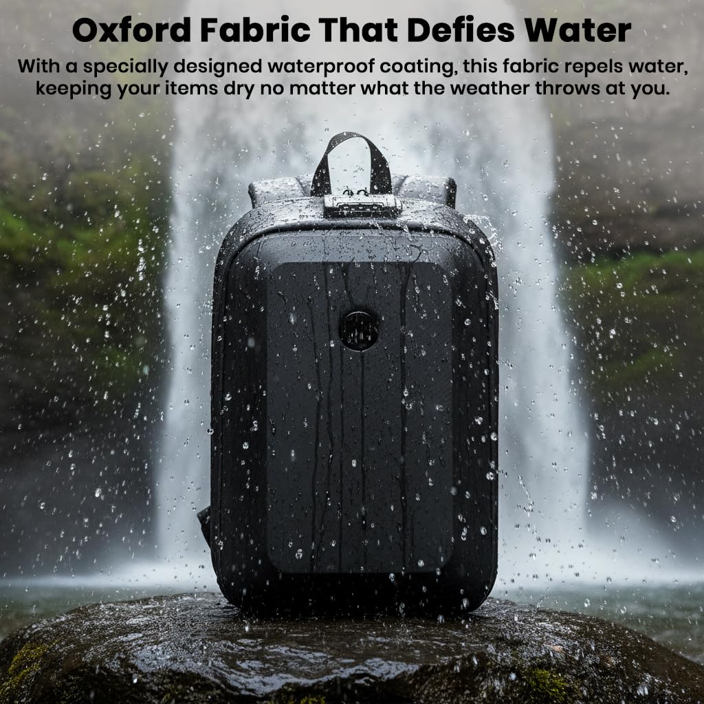 COMPX Hardshell Laptop Backpack Bag for Man - 15L Volume & Fit for 17” Laptop Waterproof, Anti-Theft, 3 Pin Lock, Padded Shoulder Straps, 180° Flat-open, Bagpack for Daily Commute & Office 17 71DK+mdfMoL. SL1024