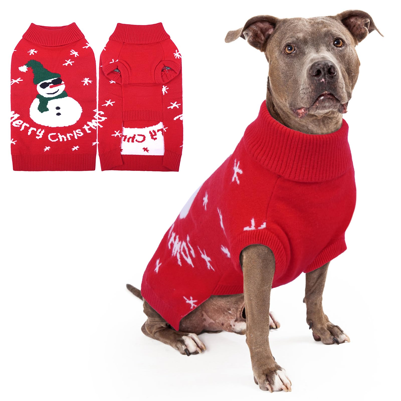 Hjumarayan Dog Christmas Jumper, Cosy Snowman Jumper Medium