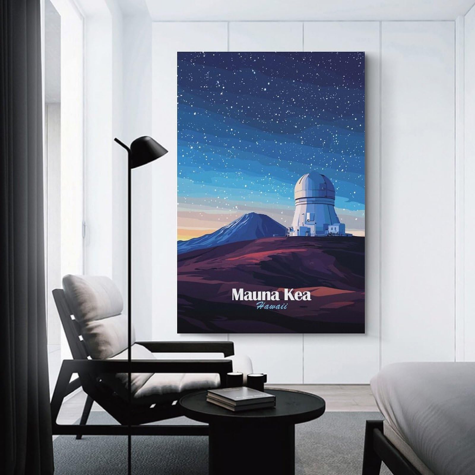 Junmoney Wall Art Print Mauna Kea Observatory, 20x30inch(50x75cm), for Hallway, Bedroom Or Modern Interiors, Thoughtful Wall Decor for Art Lovers