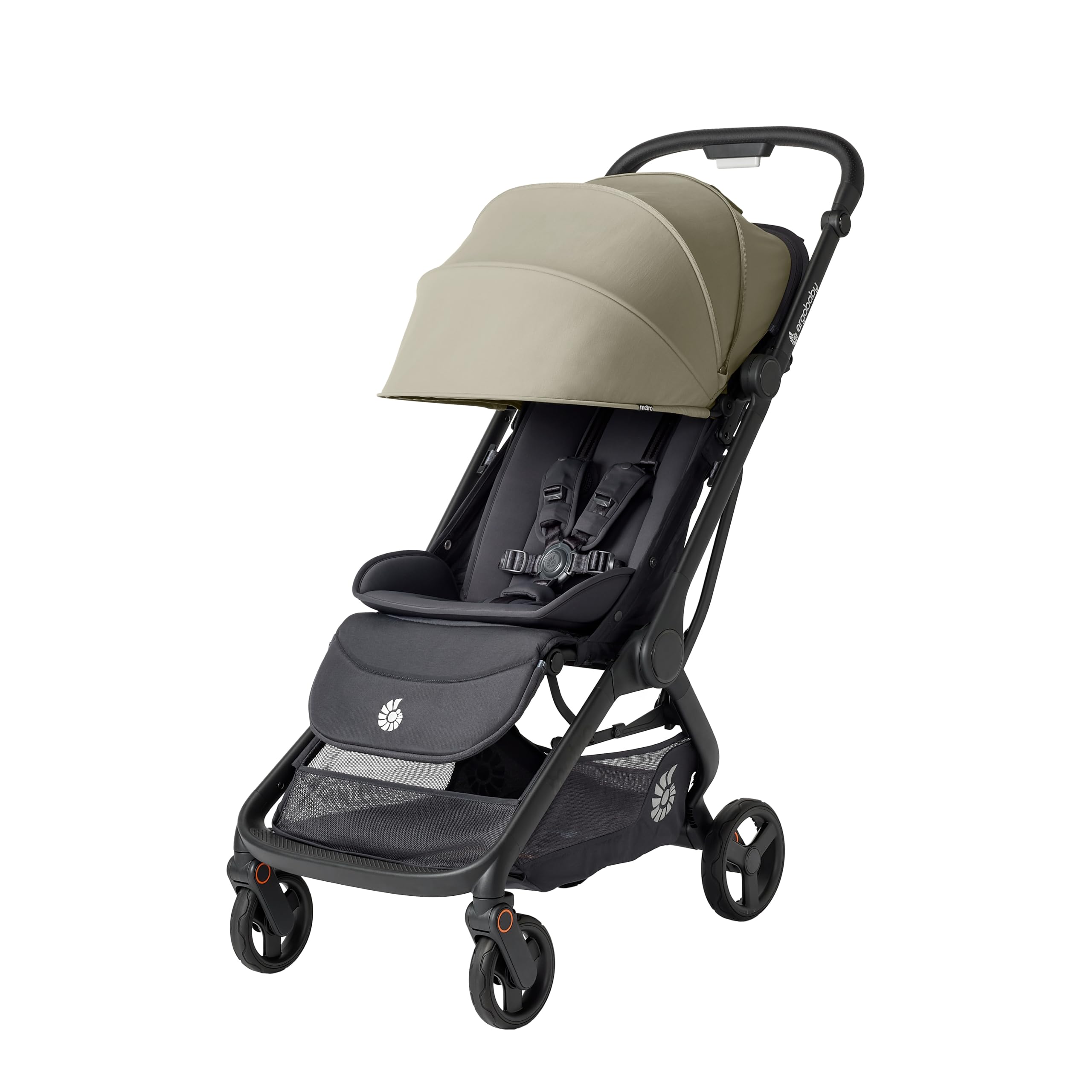 Ergobaby Metro3 Kinderwagen Buggy mit Liegefunktion, Baby-Buggy ab Geburt bis 22kg (0-4 Jahre), Zusammenklappbar und Autositz Kompatibel, höhenverstellbarer Griff, ergonomischer Sitz, Soft Olive
