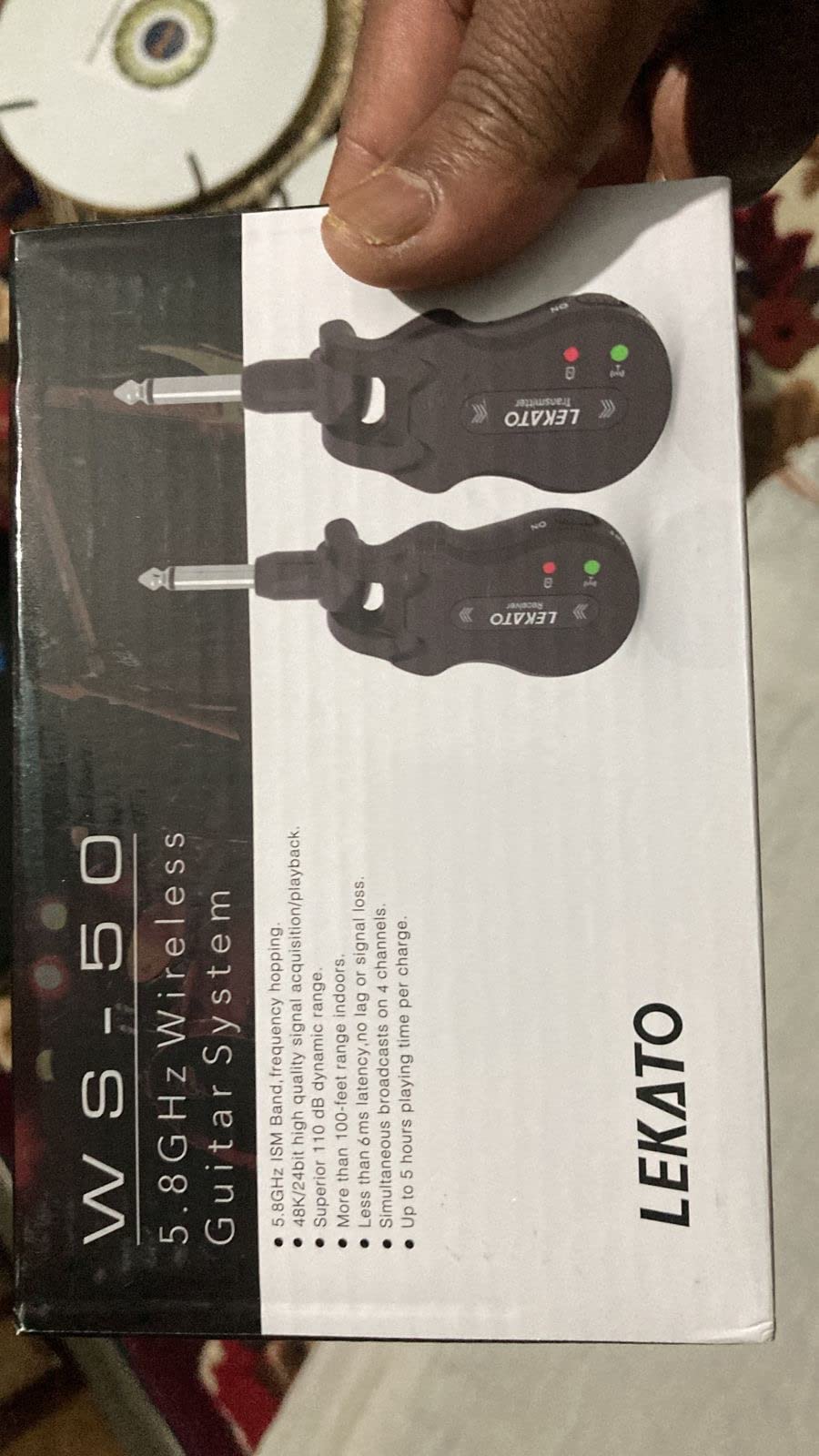 LEKATO 5.8 Ghz Wireless Guitar System Wireless Audio Electric Guitar