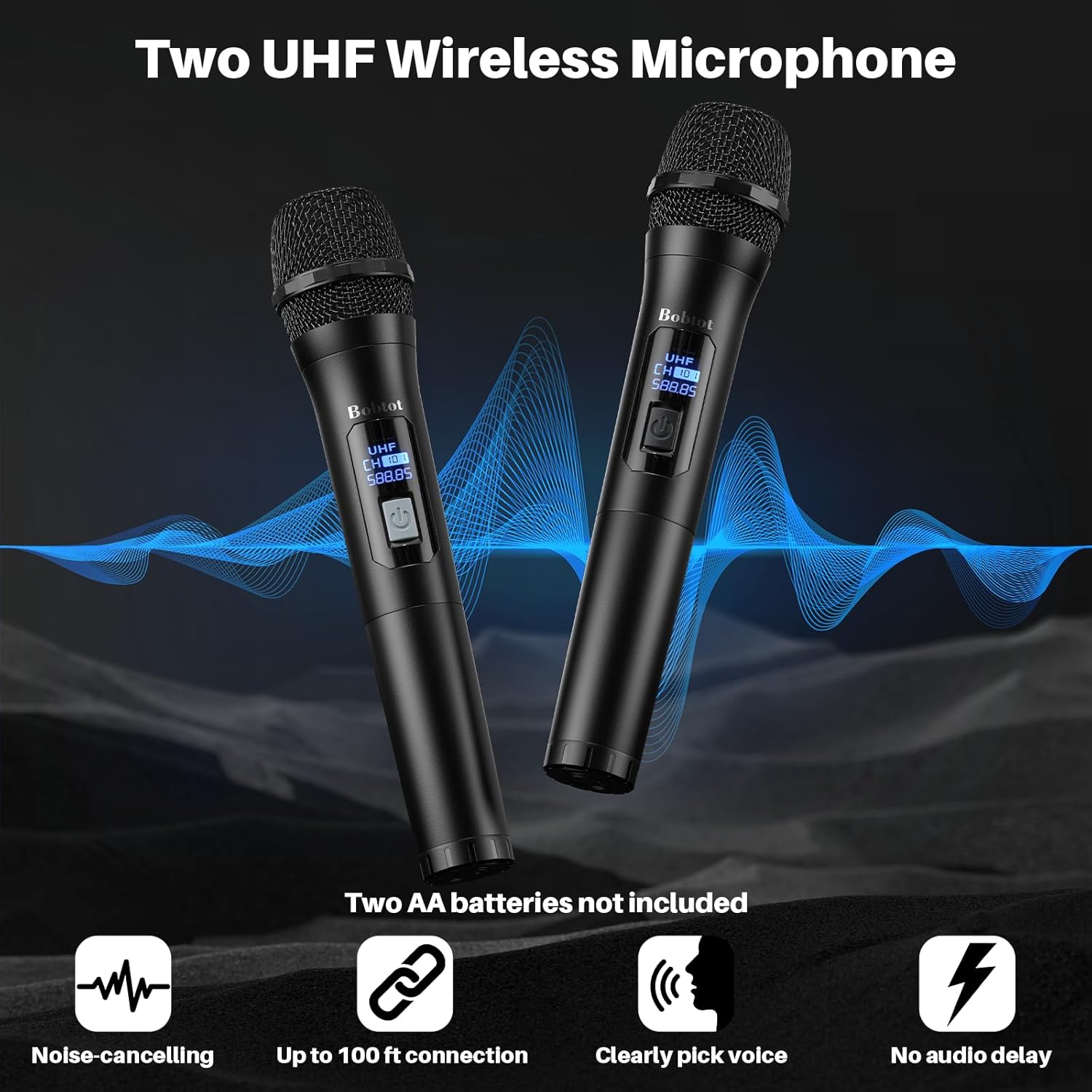 Karaoke Machine for Adults with 2 Wireless Microphones,Stereo Pairing Portable Bluetooth Speaker with Bass Adjustment,LED,Support FM/USB/AUX - Image 6