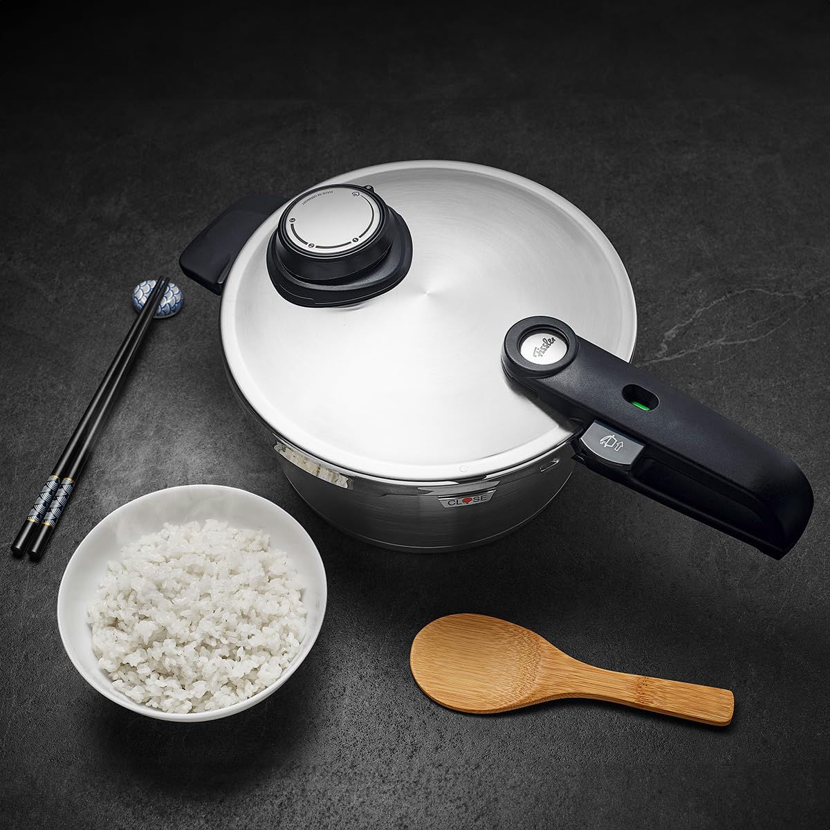 Fissler Vitavit Premium Pentola a pressione in acciaio inox 1.8 L, 18 cm, 4 livelli di cottura, incluso inserto, adatta a fornelli a induzione