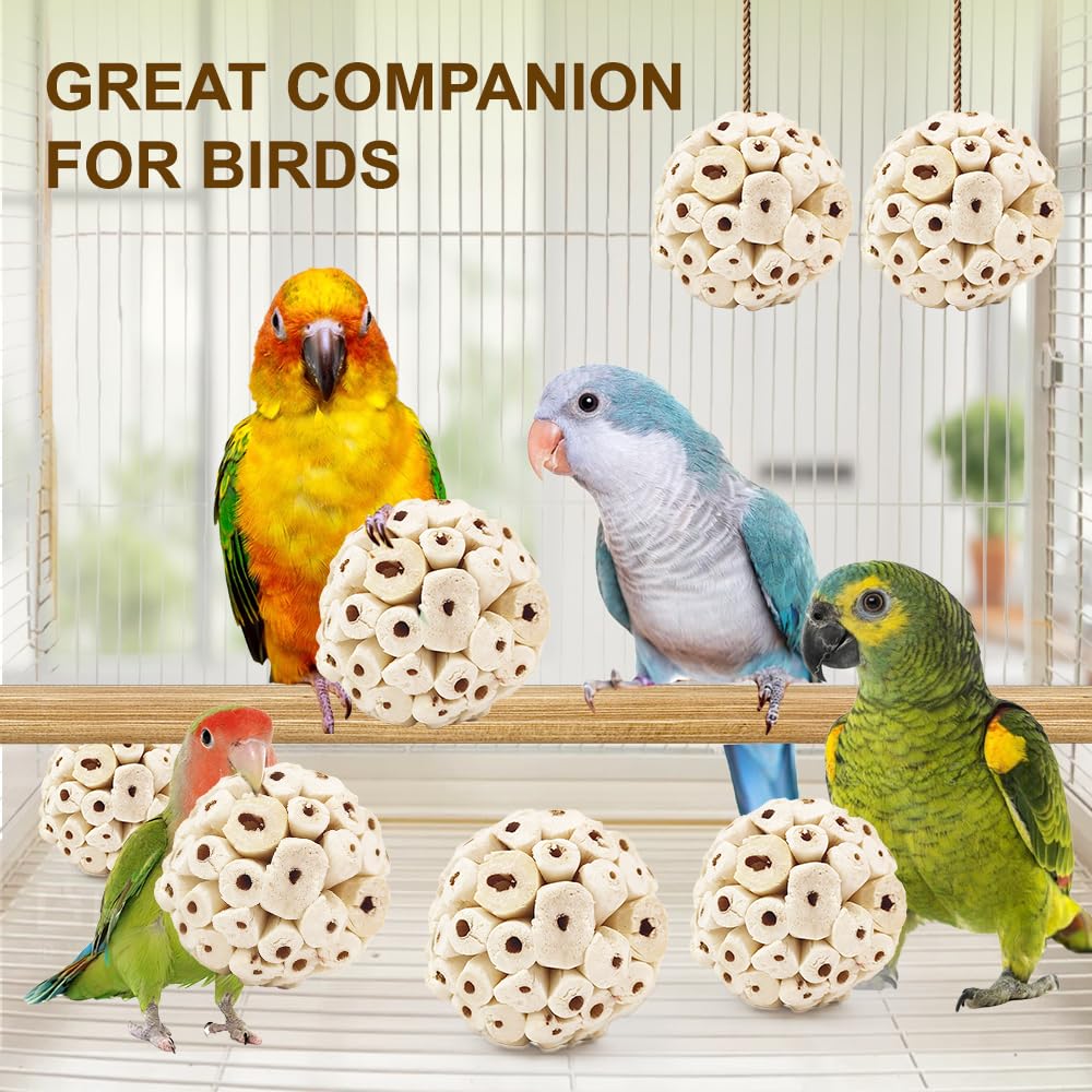 7Pcs Bird Toys for Parrots - Natural Soft Chew Shredding & Foraging Toy for Cockatiel Conure Quaker Parrot Budgie Parakeet Rabbit Bunny Guinea Pig Chinchilla - image 5