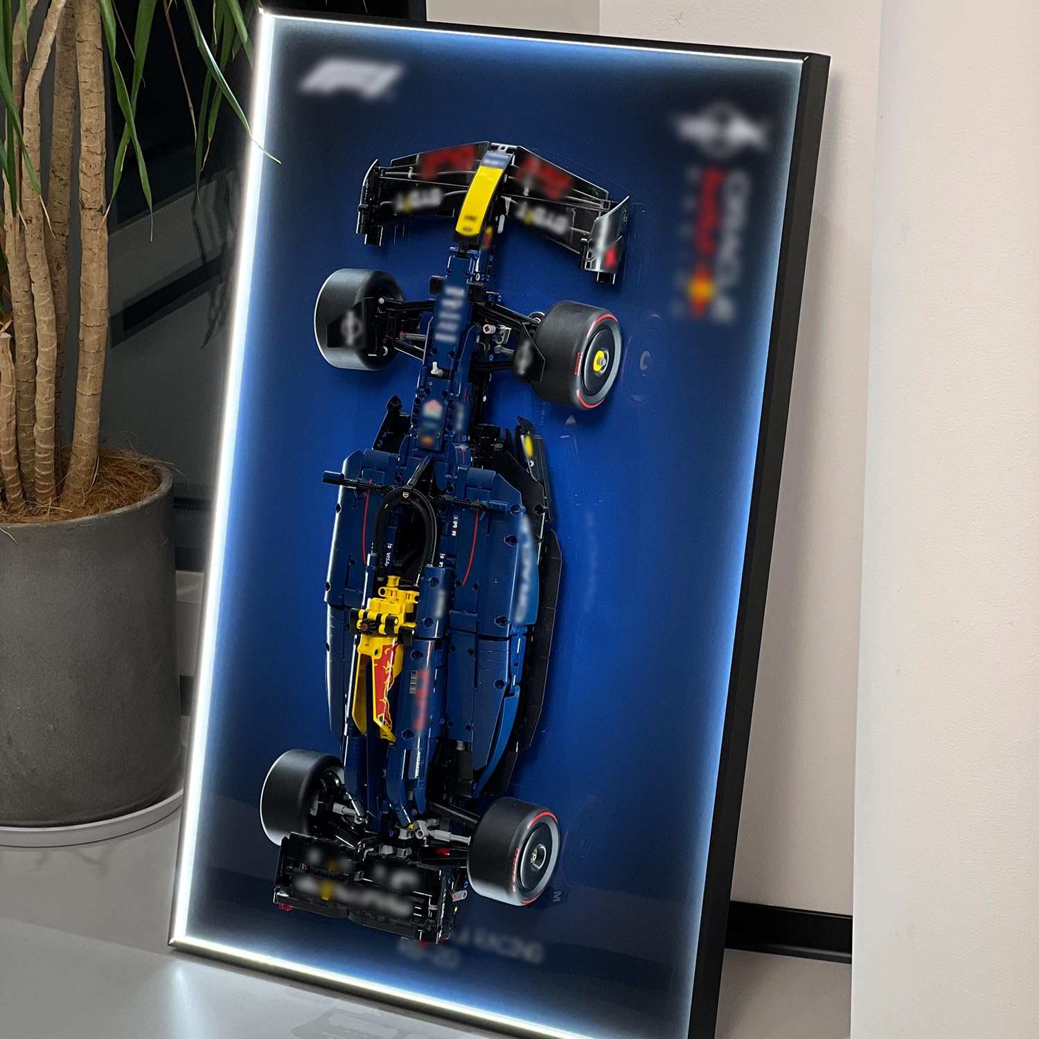 iLuane Display Wallboard for Lego Technic Oracle Red Bull Racing RB20 F1 Car 42206 with LED Lights, Adult Collectibles Wall Mount, Home or Office Décor (No Car Included)