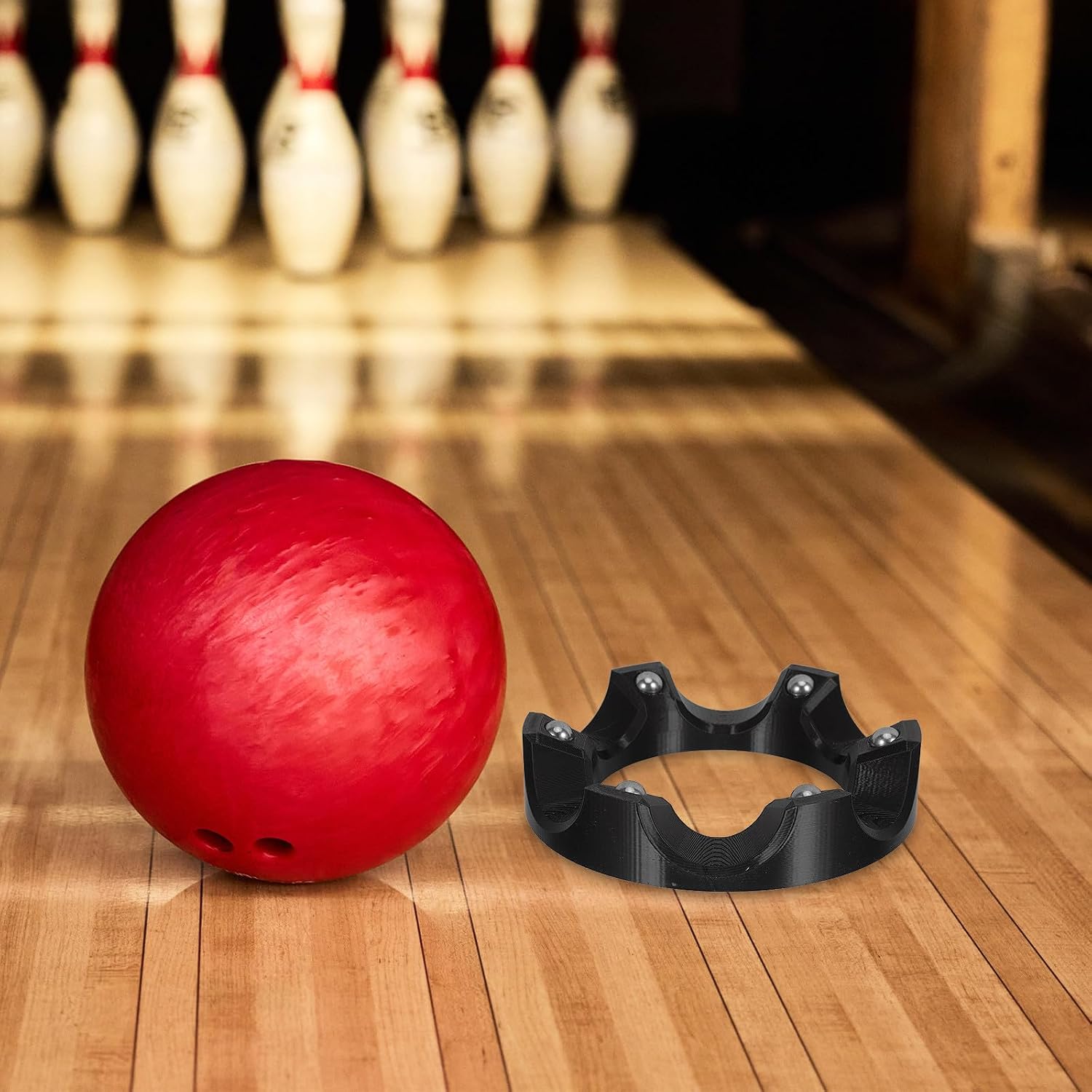 Bowling Ball Rotating Stand 360 Degree Swivel Non-Slip Bowl Holder for Bowling Ball Polishing and Professional Training with Easy Cleaning Pla Material Black