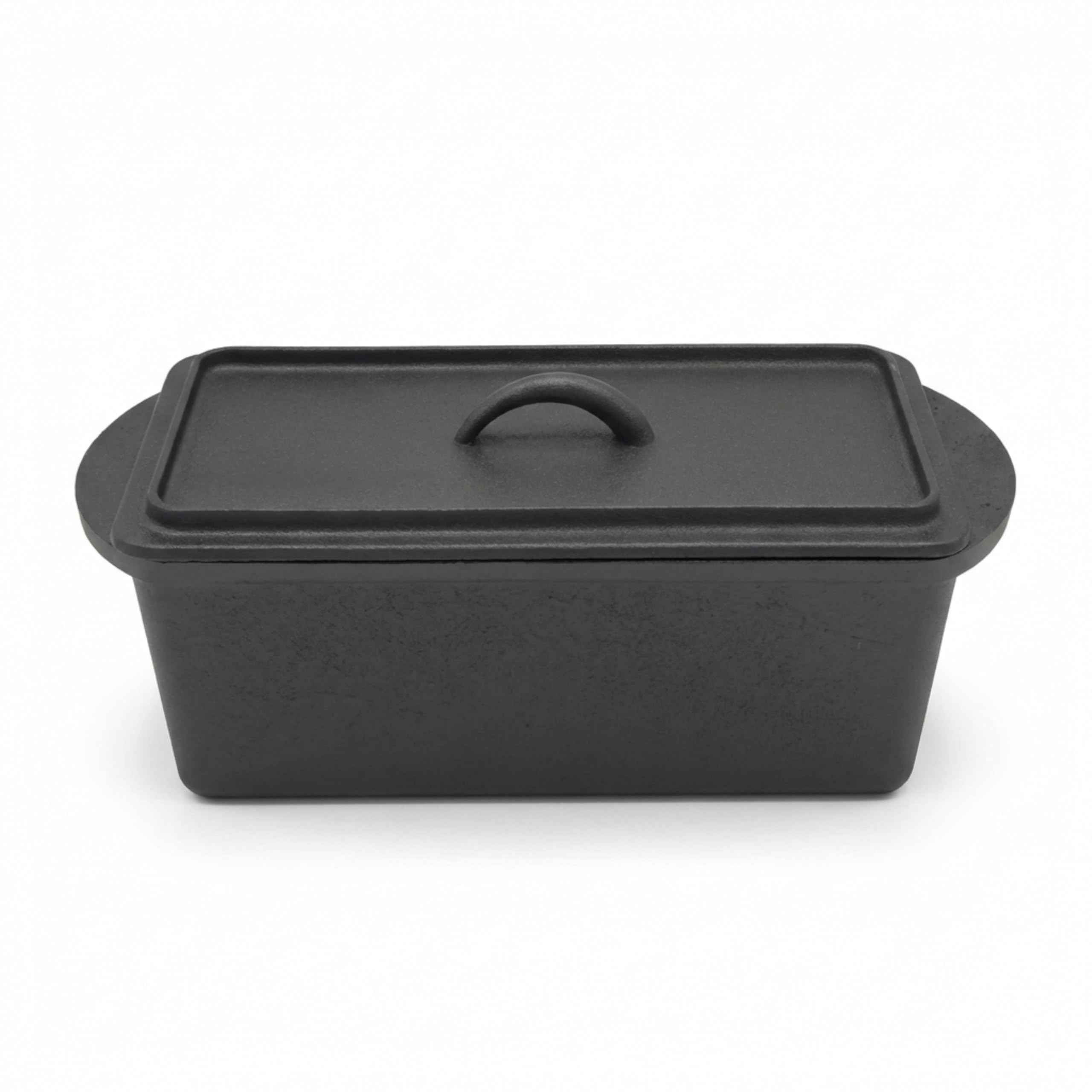 Homira Stampo per pane in ghisa con coperchio, pre-cotto, adatto al forno, per pane croccante, in ghisa, 35 x 13,5 x 12,5 cm