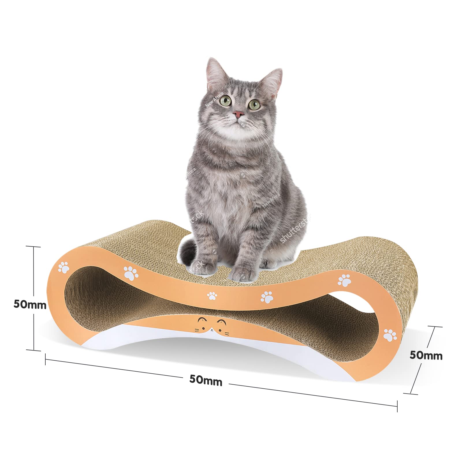Kratzbaum Für Katzen Oval, 63x35x10 Cm – Mit Bio-Katzenminze, Rutschfester Matte