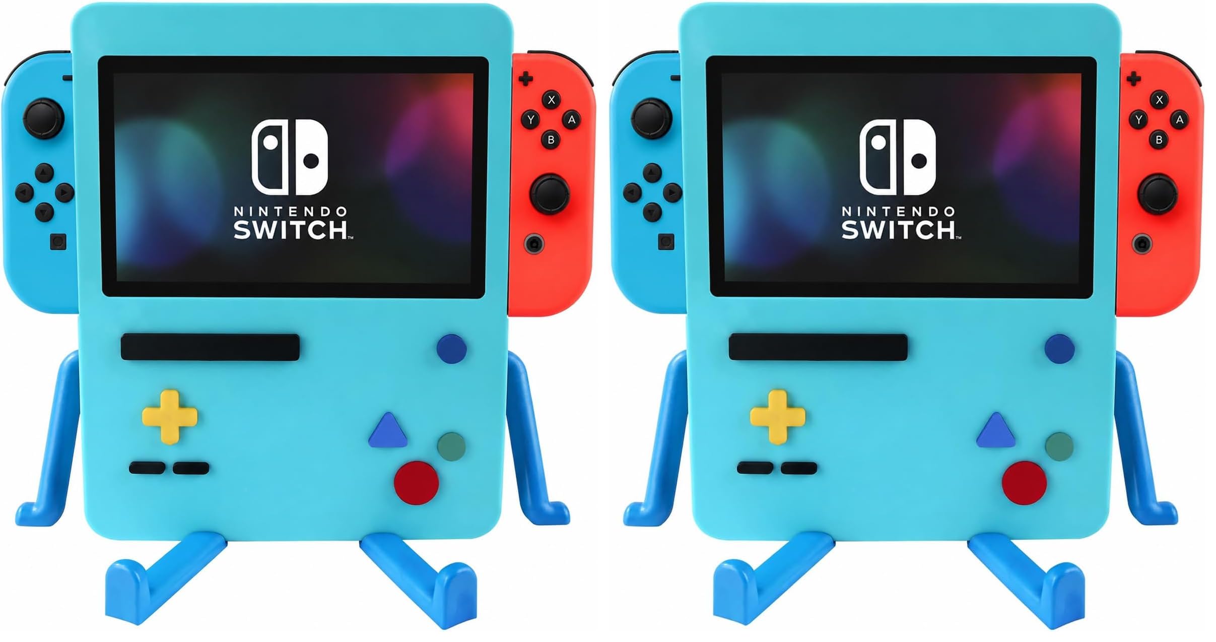 GRAPMKTG Charging Stand for Nintendo Switch Accessories Portable Dock Compatible for Nintendo Switch OLED Cute Case Decor Gift Men Women Kids Blue (Pack of 2)