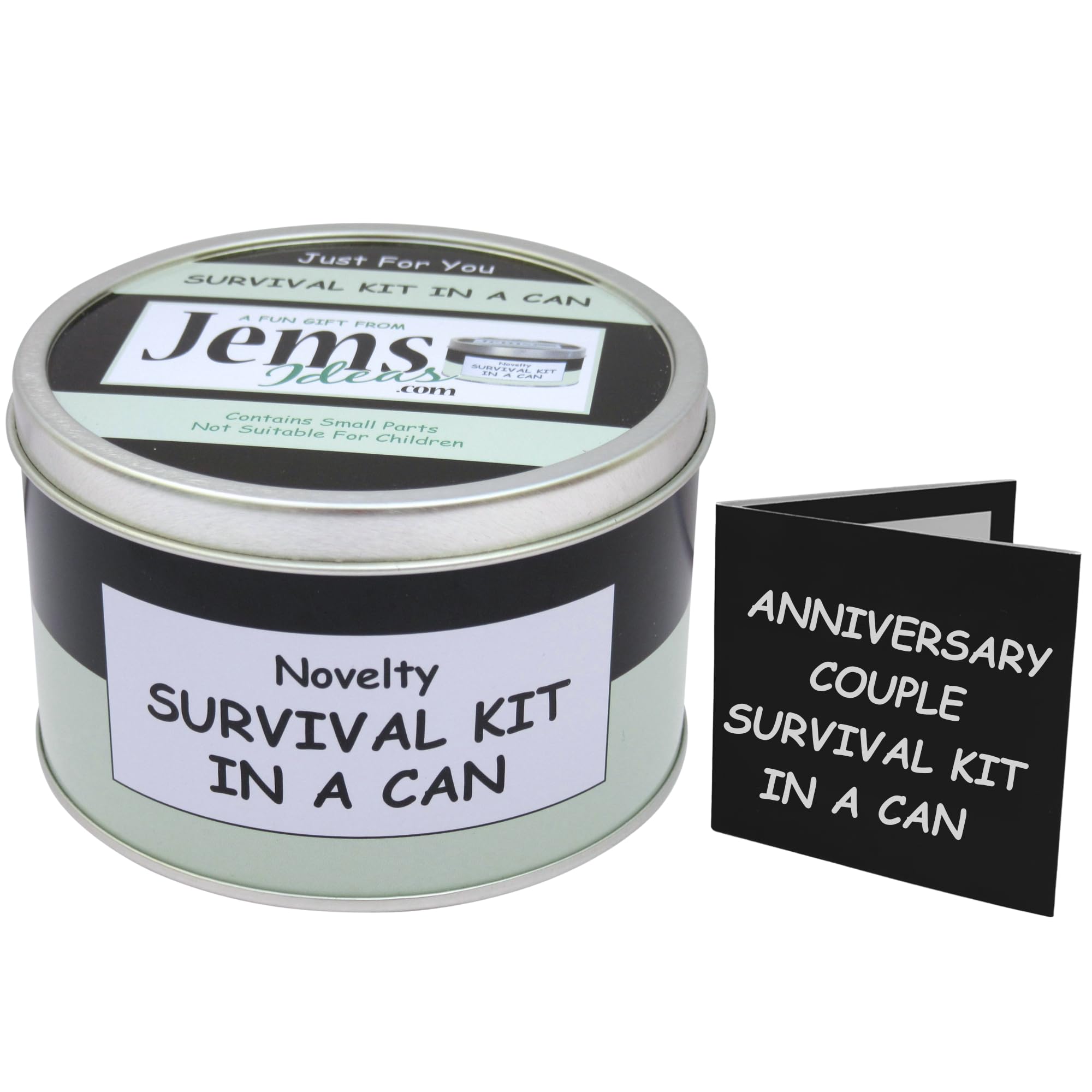 Survival Kit In A Can A Fun & Unique Novelty Gift Set with Card Perfect for Couples Parents Grandparents & Friends. Wedding Anniversary Celebration Keepsake