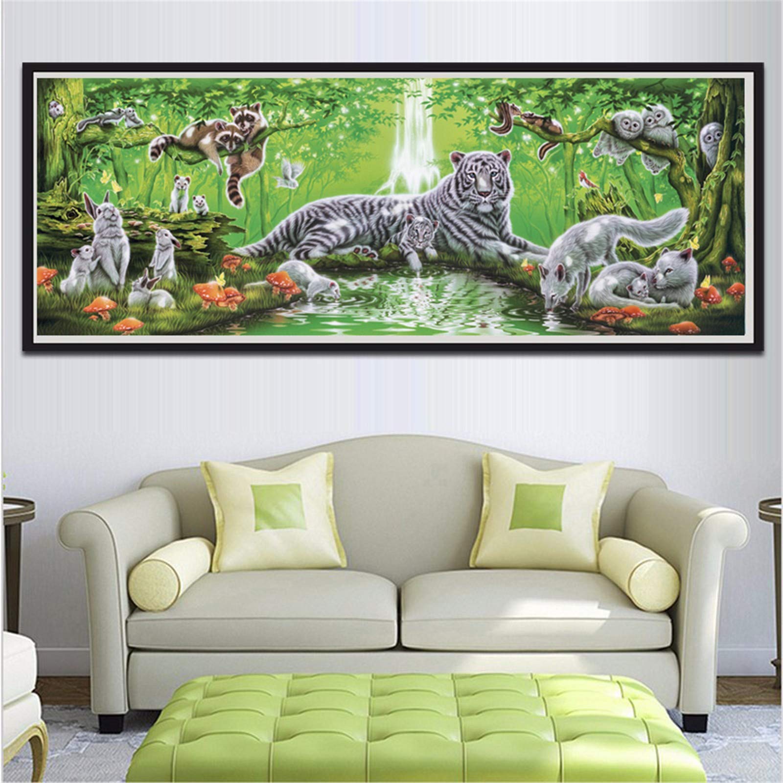 Peinture diamant complète grand format avec strass carrés brillants