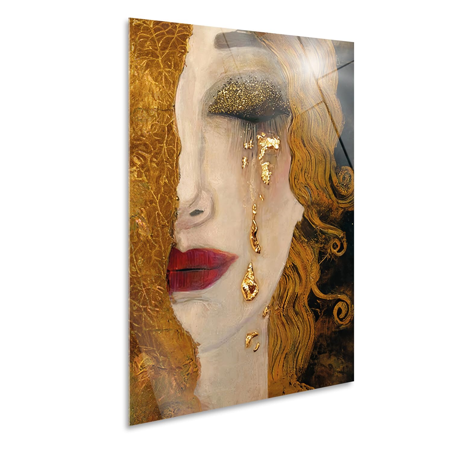 Gustav Klimt Goldene Tränen Acrylglas Gemälde 100x140 cm Moderne Kunst