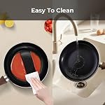 M MELENTA Pots and Pans Set Non Stick, 11 Piece Black Ceramic Cookware Set, Non Toxic Induction Cookware, Nonstick Kitchen Pot Set with Gold Lid Knobs, PFAS, PTFE, PFOA & PFOS Free