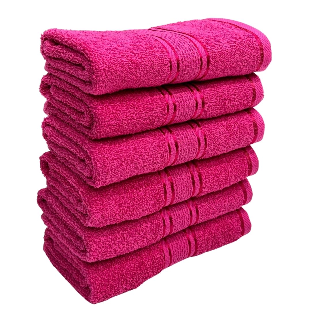 STAMIO Cotton 425 GSM Hand Towel Set of 6, 33 X 51 cm for Men, Women, Home Use, Gym, Wash Basin | Soft, Absorbent, Quick Dry, Small Size Towels, Travel Friendly | Magenta (B09S3LL2N9) Amazon Price History, Amazon Price Tracker