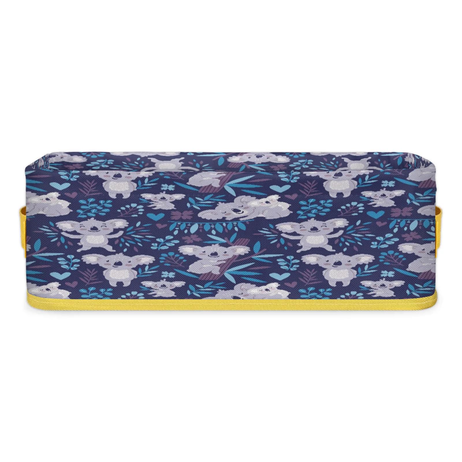 Koala Floral Pattern Bathroom Storage Basket Waterproof Foldable Storage Bins with Handles Decorative Toilet Paper Storage Basket for Organizing for House Bathroom Toiletries Set of 2