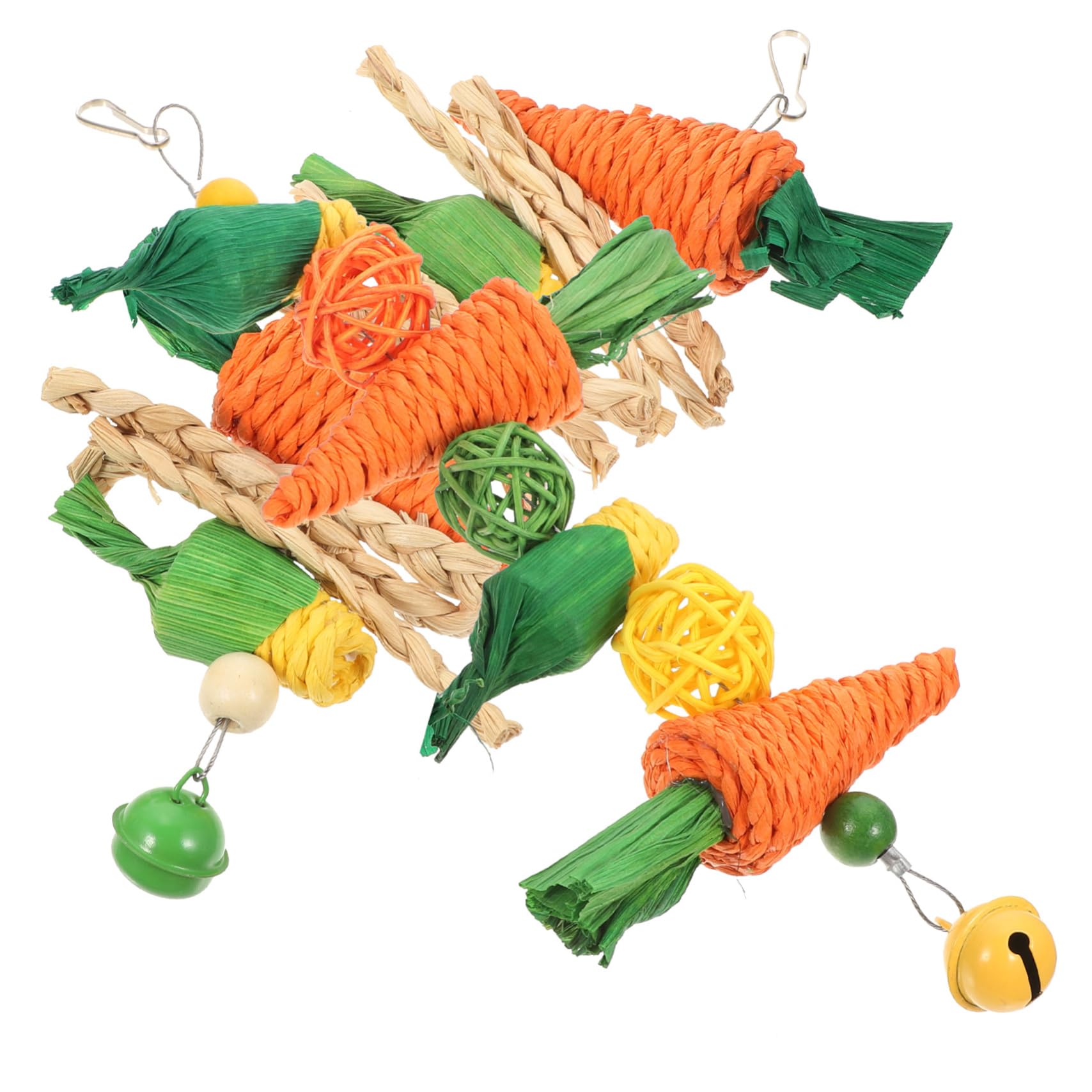 BESPORTBLE 10pièces Jouet à Mâcher Suspendu pour Oiseaux Accessoire Amusant Vigne pour Perroquets Et Perruches Jouet Interactif pour Détente Et Mâchage