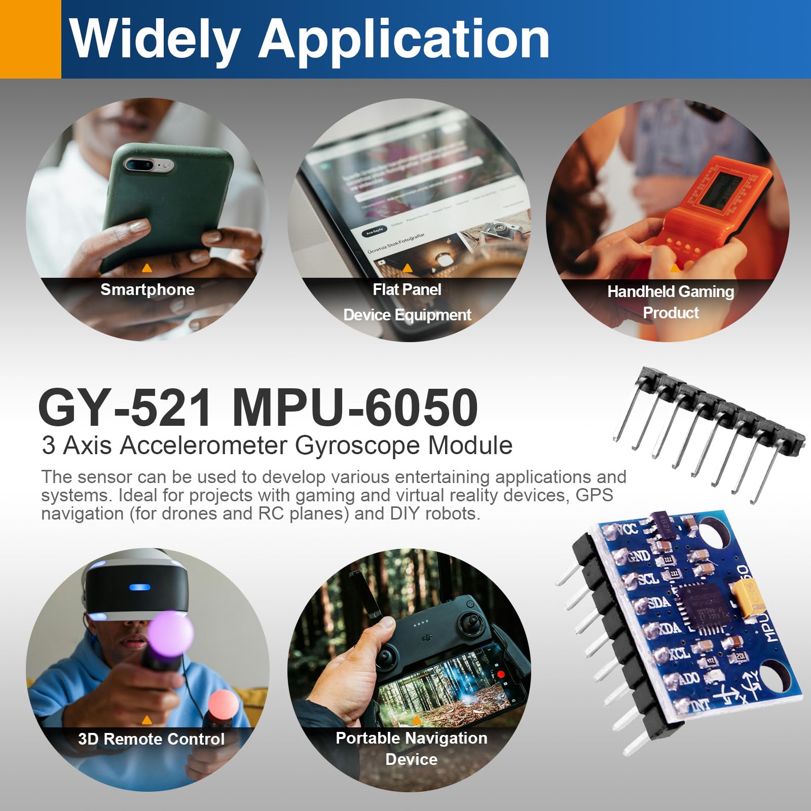 MPU-6050 Moduł czujnika 3-osiowy akcelerometr i żyroskop