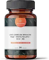 Anti Cabelos Brancos PQQ 10mg + Metilfolato 5000mcg + B12 1000mcg + B6 15mg 30 Cápsulas