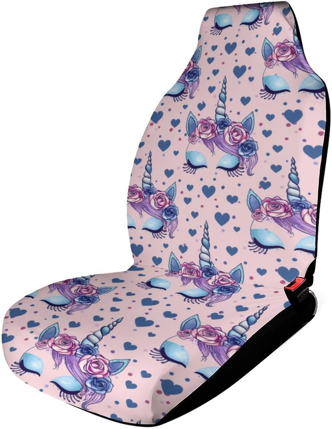 Unicorns Magic Eyes Eyelashes Car Seat Covers Automotive Seat Covers Car Seat Protector Auto Front Seats Protector for Most Cars 2PCS