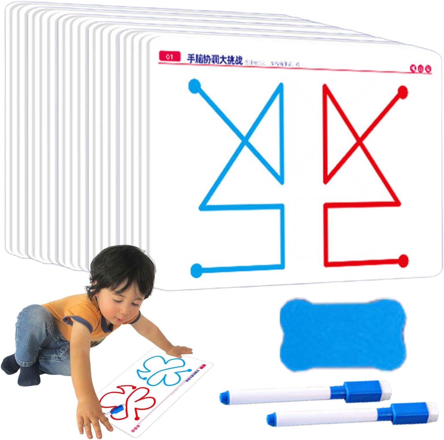 Brain Training Card | Brain Training Stimulating Sensory Development Card | Parent-Child Interaction Game | Hand Coordination Practice | Enhances Fine Motor Skills & Bilateral Growth 21 * 14cm