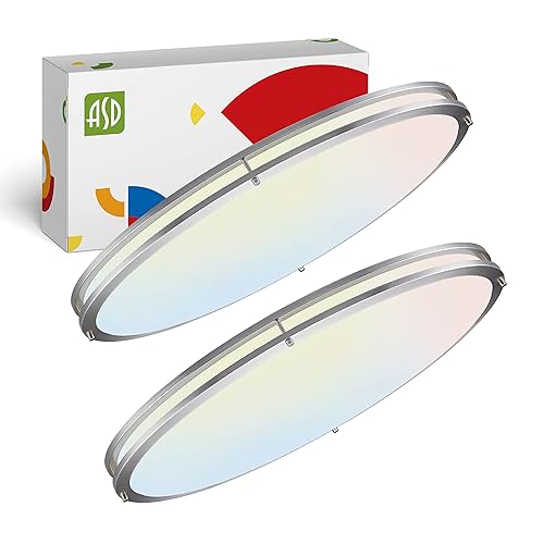ASD Lámpara LED ovalada de montaje empotrado de 32 pulgadas  45 W 3750 LM 3000K-5000K 100-277V  3CCT, regulable, Energy Star, certificación ETL,