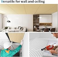 Vista 65 de Art3d Panel de pared de listones, panel texturizado acanalado 3D 12-Azulejos 19.7 x 19.7 pulgadas. - Nogal