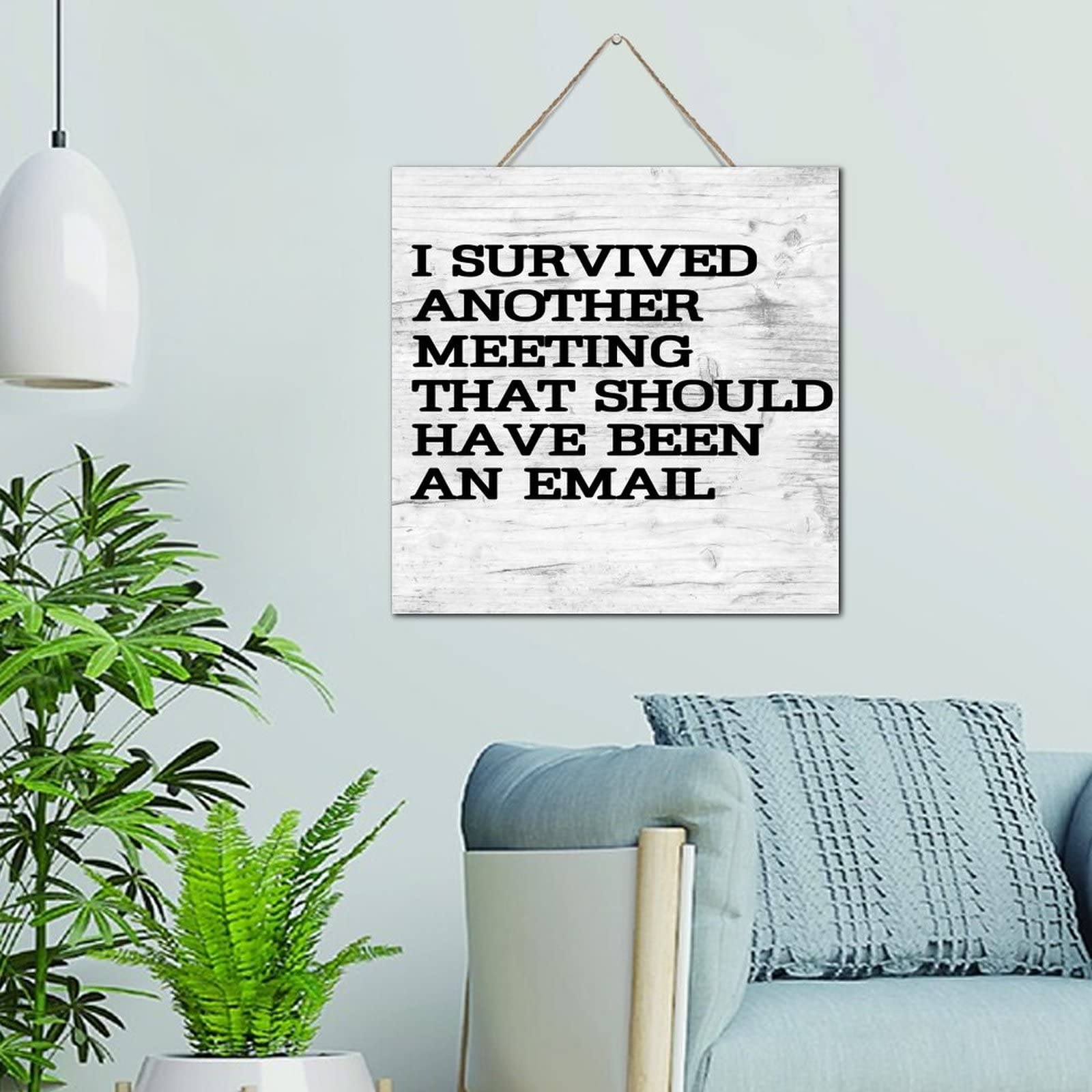 Panneau en bois decoration salon et bureau pour une ambiance humour travail