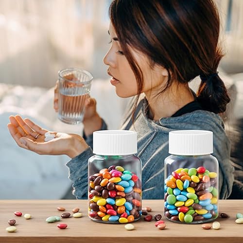 Miniatura 10 de Botella de píldora transparente, 30 unidades, botella de medicina, botella de reactivo vacía, recipientes químicos con tapas para medicina líquida