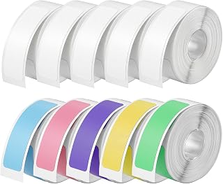 10 Rolls 1600Pcs D30 Labels 12mm×40mm (0.47"x1.57") | d30 Labels ,Assorted Color 10 Rolls Thermal Laminated Labeling Stickers for Home Office Organization